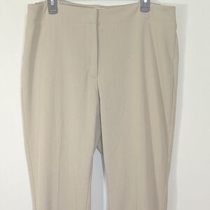 Talbots Woman 16W Beige Career Pants Stretch Straight Leg Pull On Office Work Sl